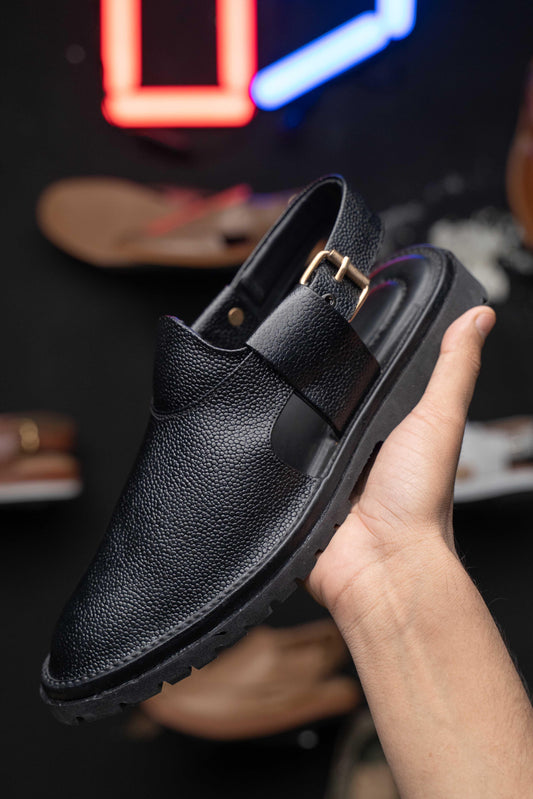 Black Jeans Chappal Vibram sole