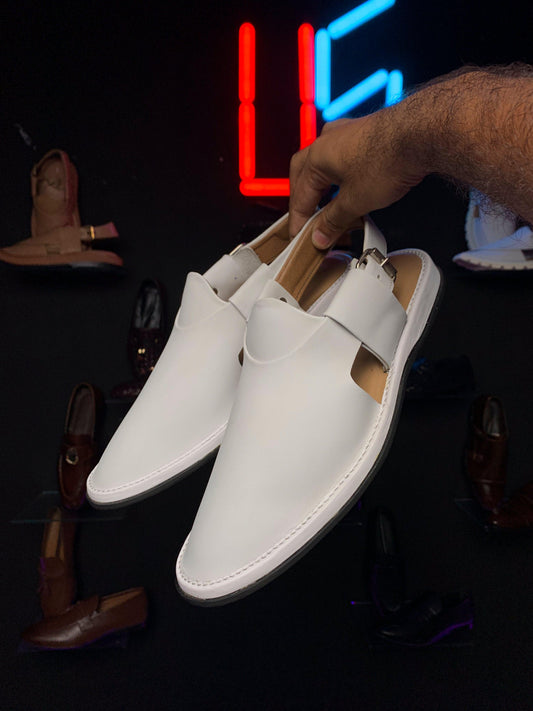 White Peshawari Jeans Chappal