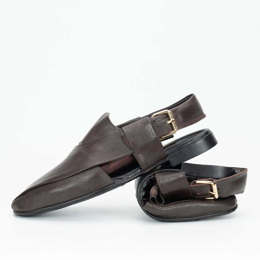 Foldable soft Peshawari Chappal brown
