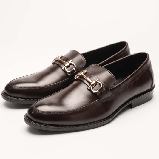 Horse bit leather loafers Brown